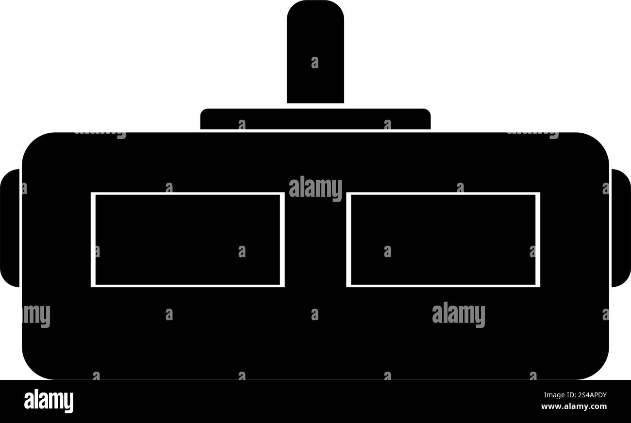 Virtual-Reality-Helm, schwarzes Symbol. Das schwarze Symbol des Virtual-Reality-Helms. Stock Vektor