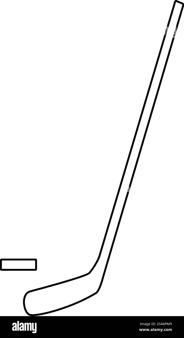 Eishockeyschläger und Puck-Symbol... Eishockeyschläger und Puck-Ikone. Stock Vektor