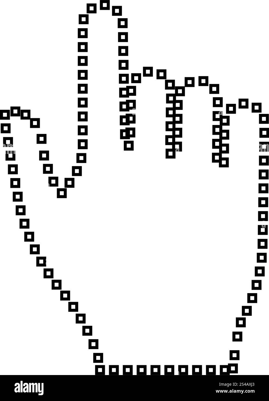 Pixel Hand Black Symbol . Stock Vektor