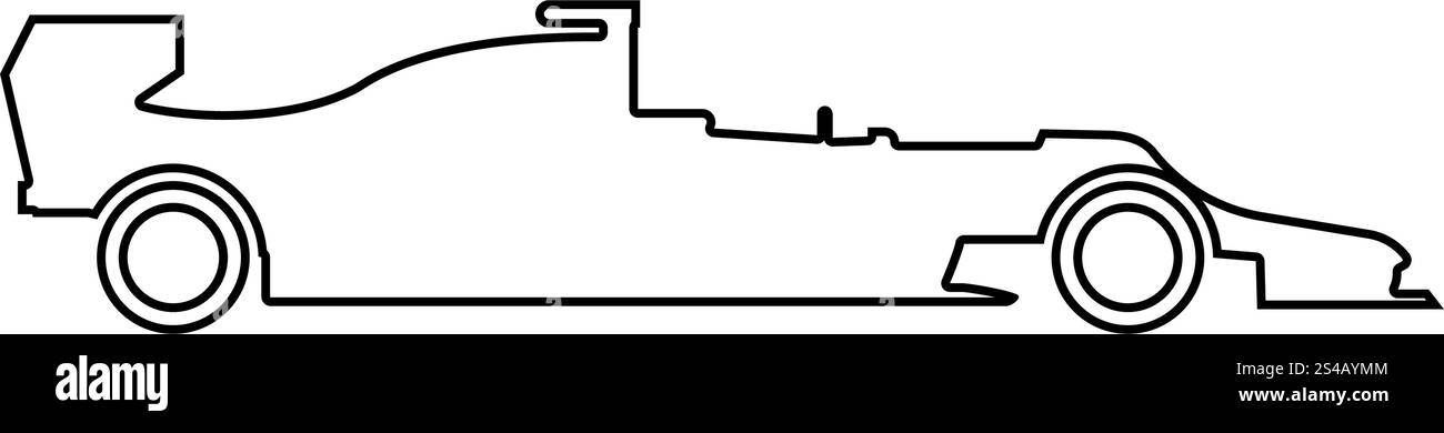 Silhouette von einem Renn-Auto-Symbol. Stock Vektor