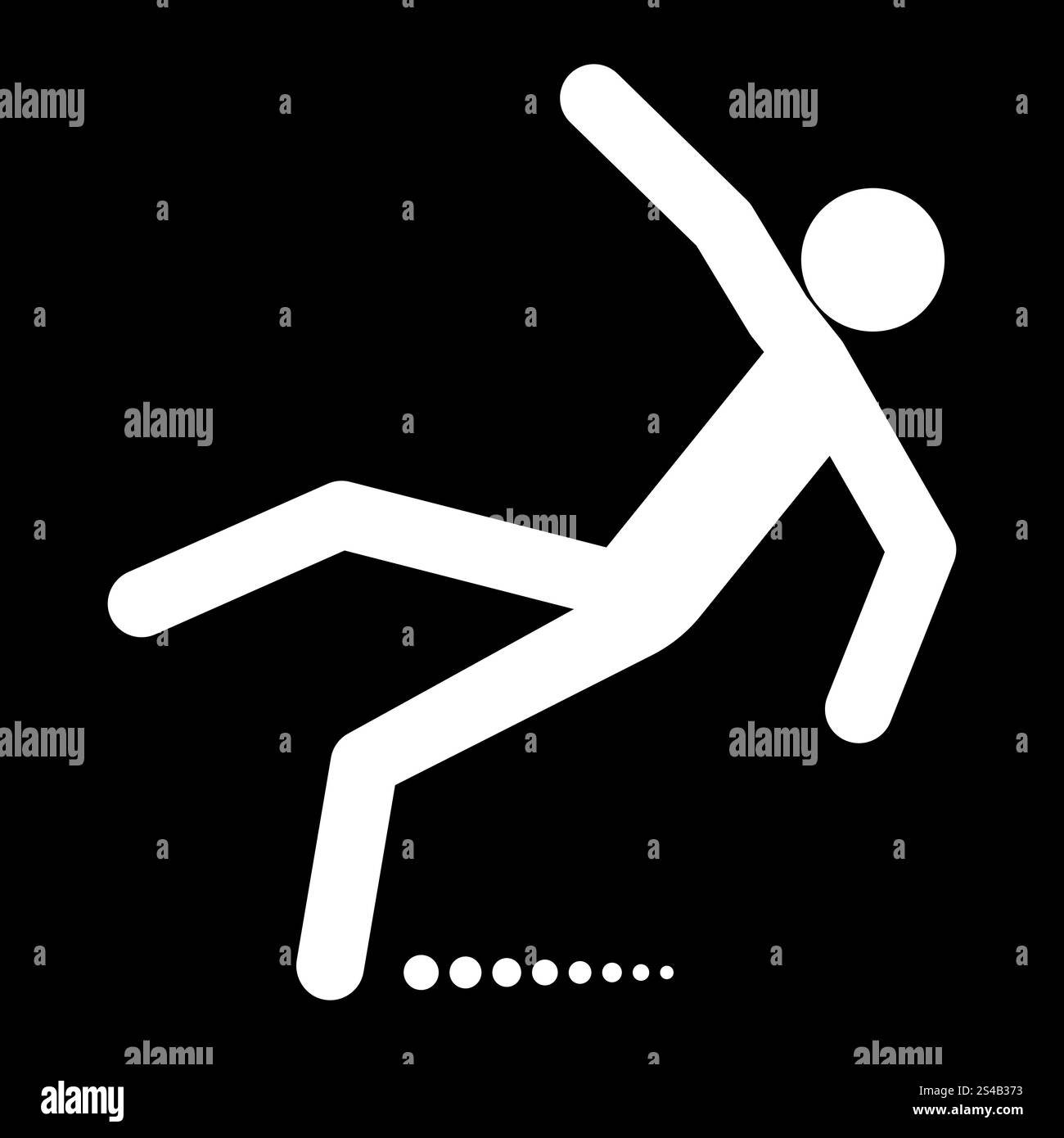 Mann Slip Herbstweißes Symbol .. Man Slip Fall es ist ein weißes Symbol. Stock Vektor