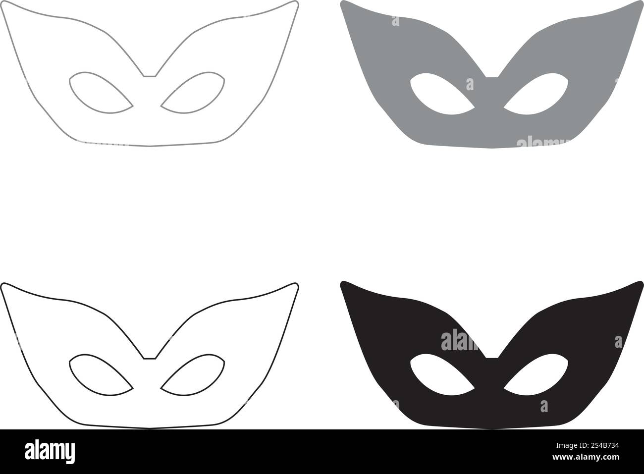 Maskieren Sie das Symbol für den schwarzen und grauen Farbsatz .. Maske es ist das schwarze und graue Farbset Symbol . Stock Vektor