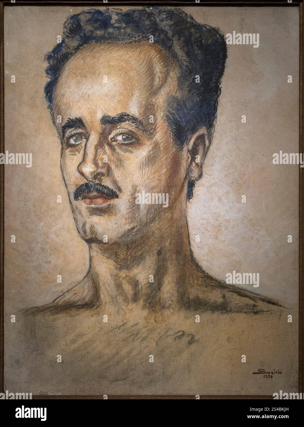 Alberto Savinio (Andrea Francesco Alberto de Chirico, 1891–1952), Porträt des italienischen Dichters und Kunstkritikers Libero de Libero (1903–1981), 1939. Ritratto Stockfoto