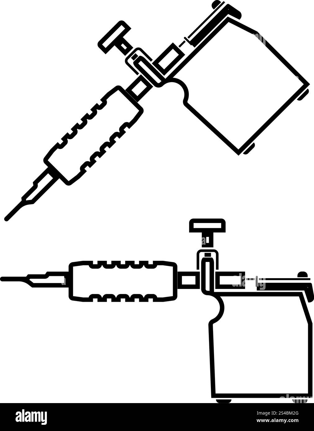 Schwarzes Symbol für Tätowiermaschinen. Stock Vektor