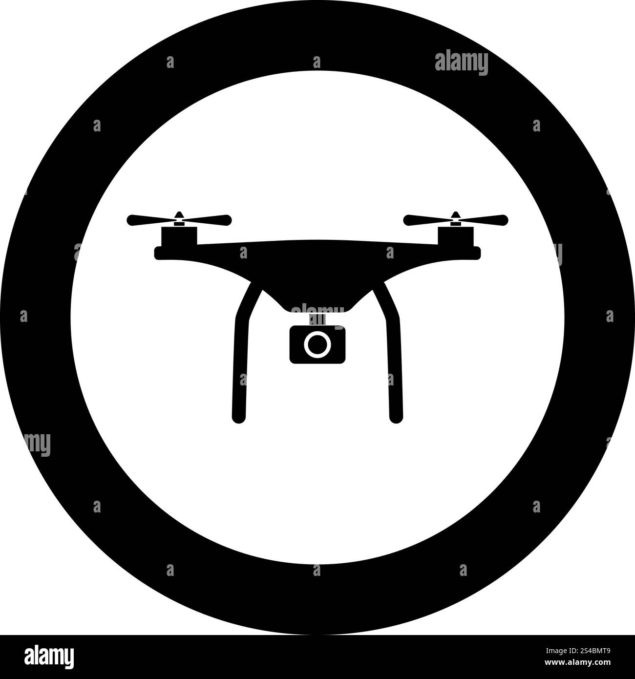 Drone Symbol Farbe Schwarz im Kreis oder runde Vector Illustration Stock Vektor