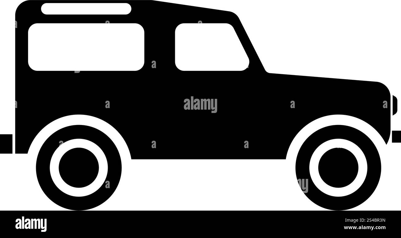 Off Road Fahrzeug Symbol Farbe schwarz Vector Illustration Flat Style simple Image Stock Vektor