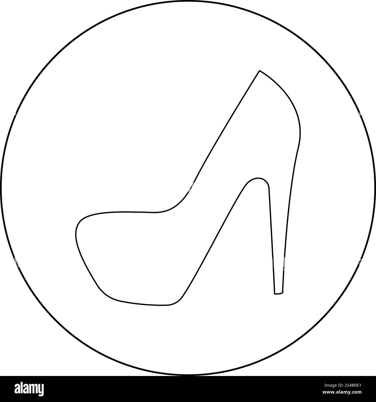 Frau Schuhe Symbol Farbe Schwarz im Kreis Vector Illustration Stock Vektor