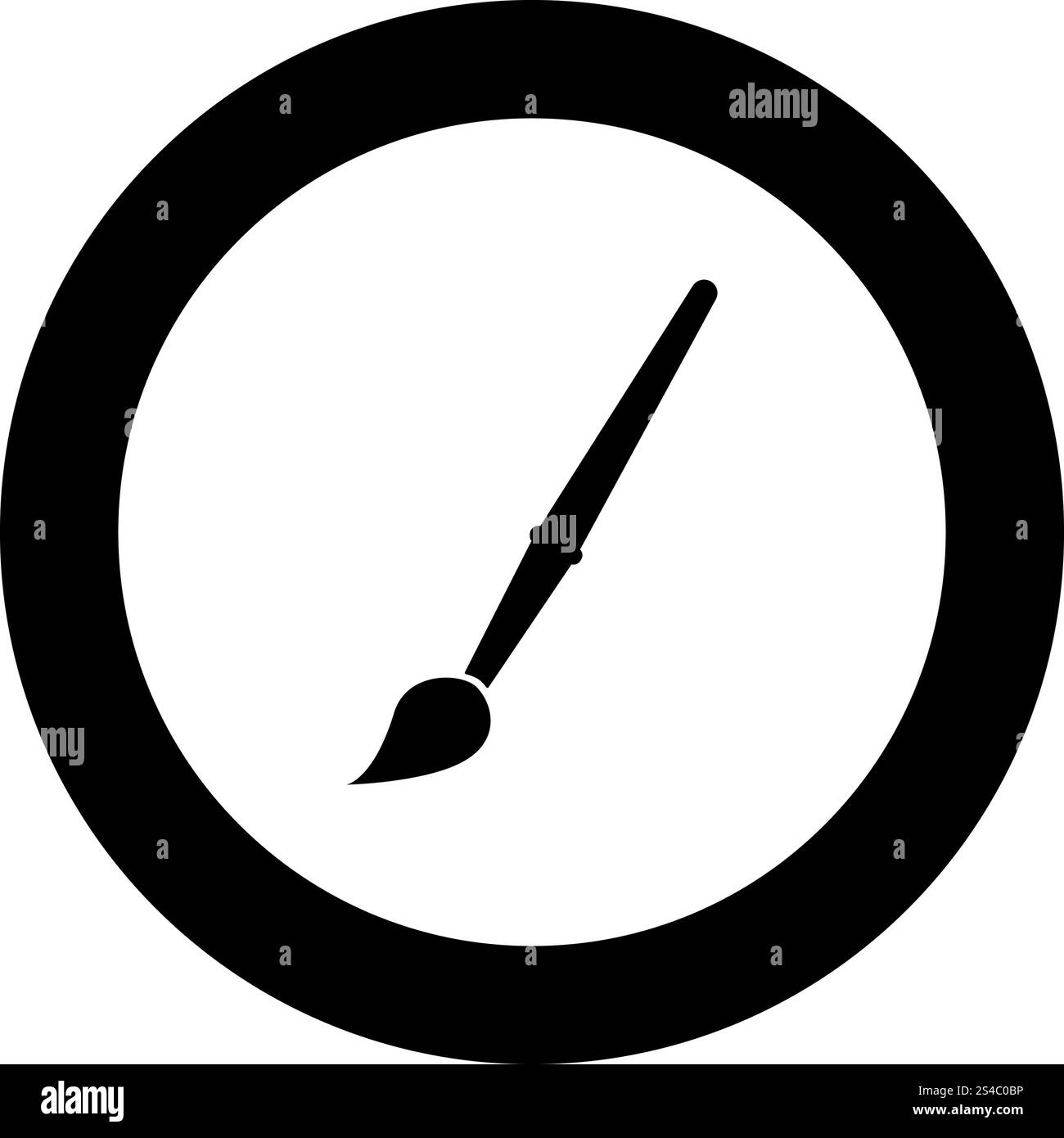 Art Pinsel Symbol Farbe Schwarz im Kreis Vector Illustration Stock Vektor
