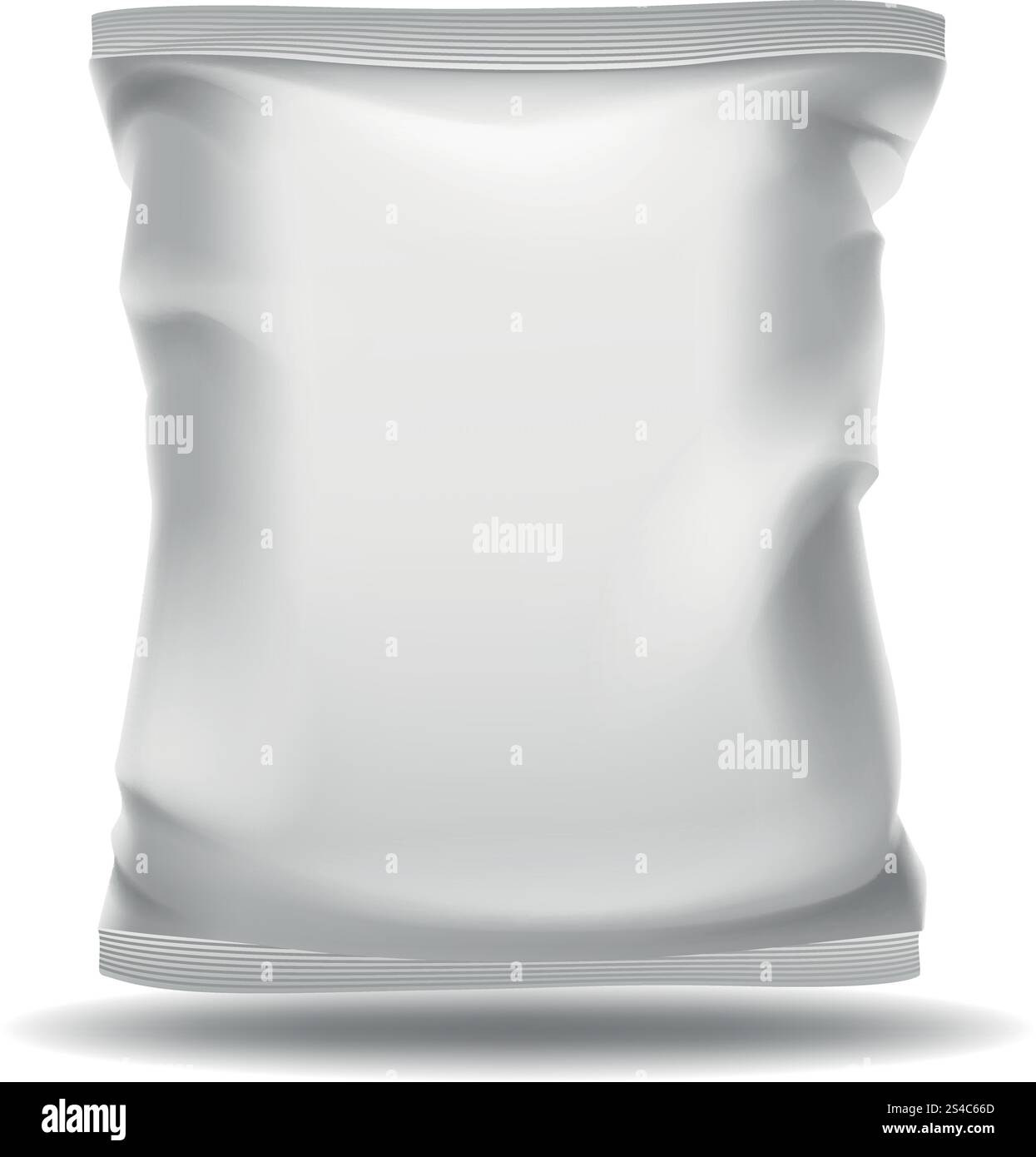 Weiße leere Beutel-Packung. Vektormodell. Weiße leere Beutel-Packung. Vektormodell. Lebensmittelverpackung, Produktverpackung oder Beutelbehälter, Plastikverpackung Snack Illustration Stock Vektor