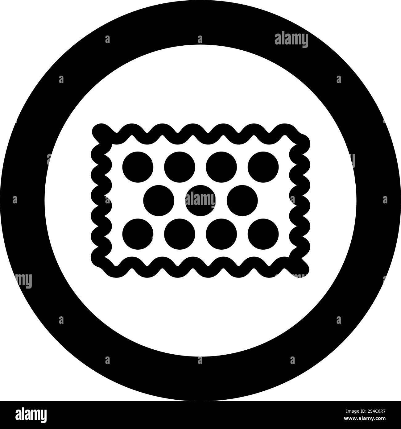 Cookie Symbol Farbe Schwarz im Kreis Vektor-illustration isoliert Stock Vektor