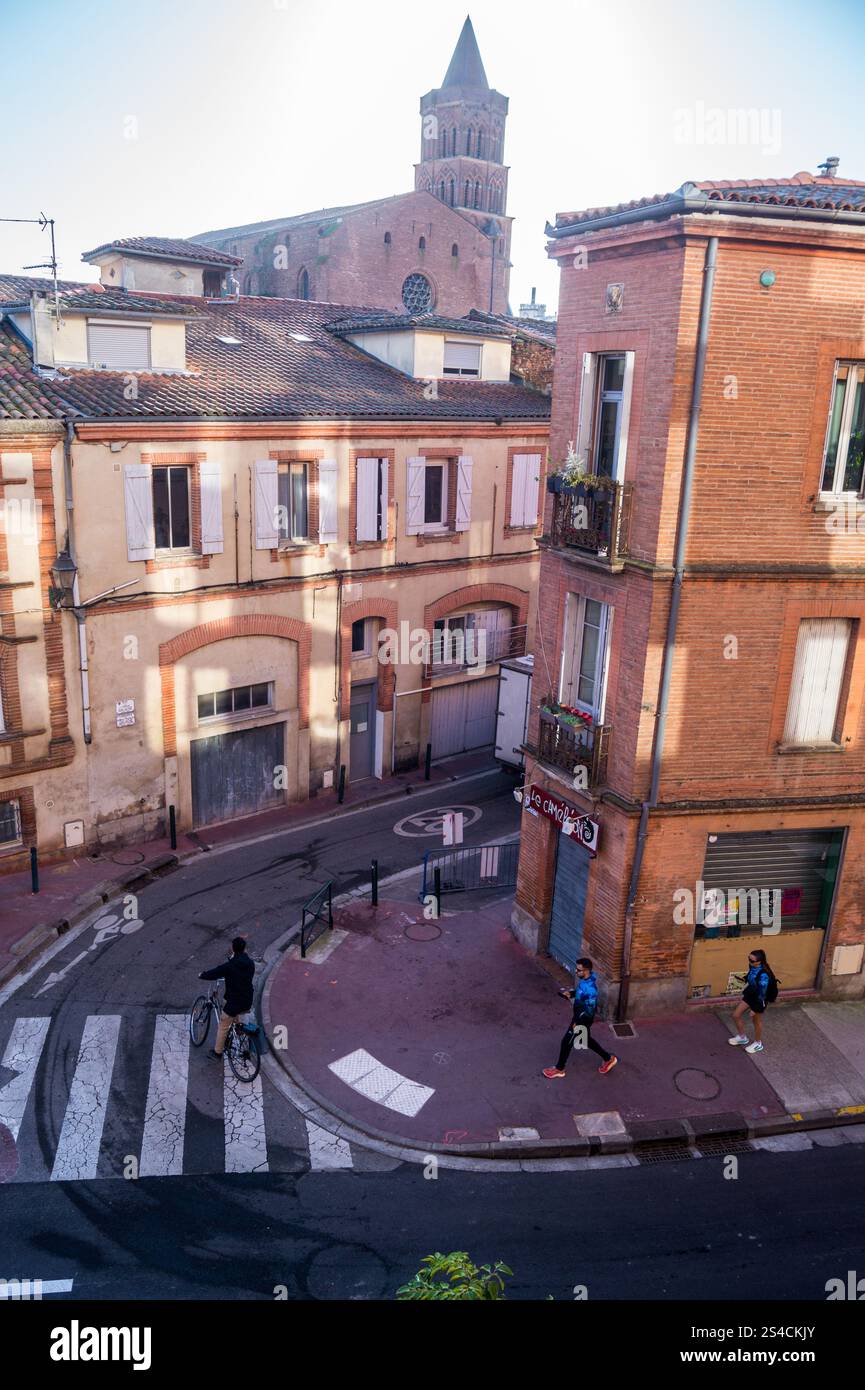 Kirche St. Nicolas, meridionale gotische Architektur, St. Cyprien, Toulouse, Haute-Garonne, Okzitanie, Frankreich Stockfoto