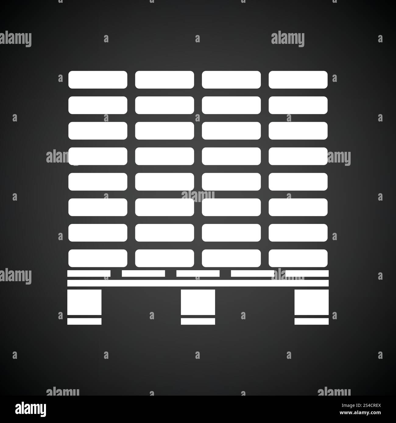 Ikone des Bau-Palette. Schwarzer Hintergrund mit weißen. Vektor-Illustration. Stock Vektor