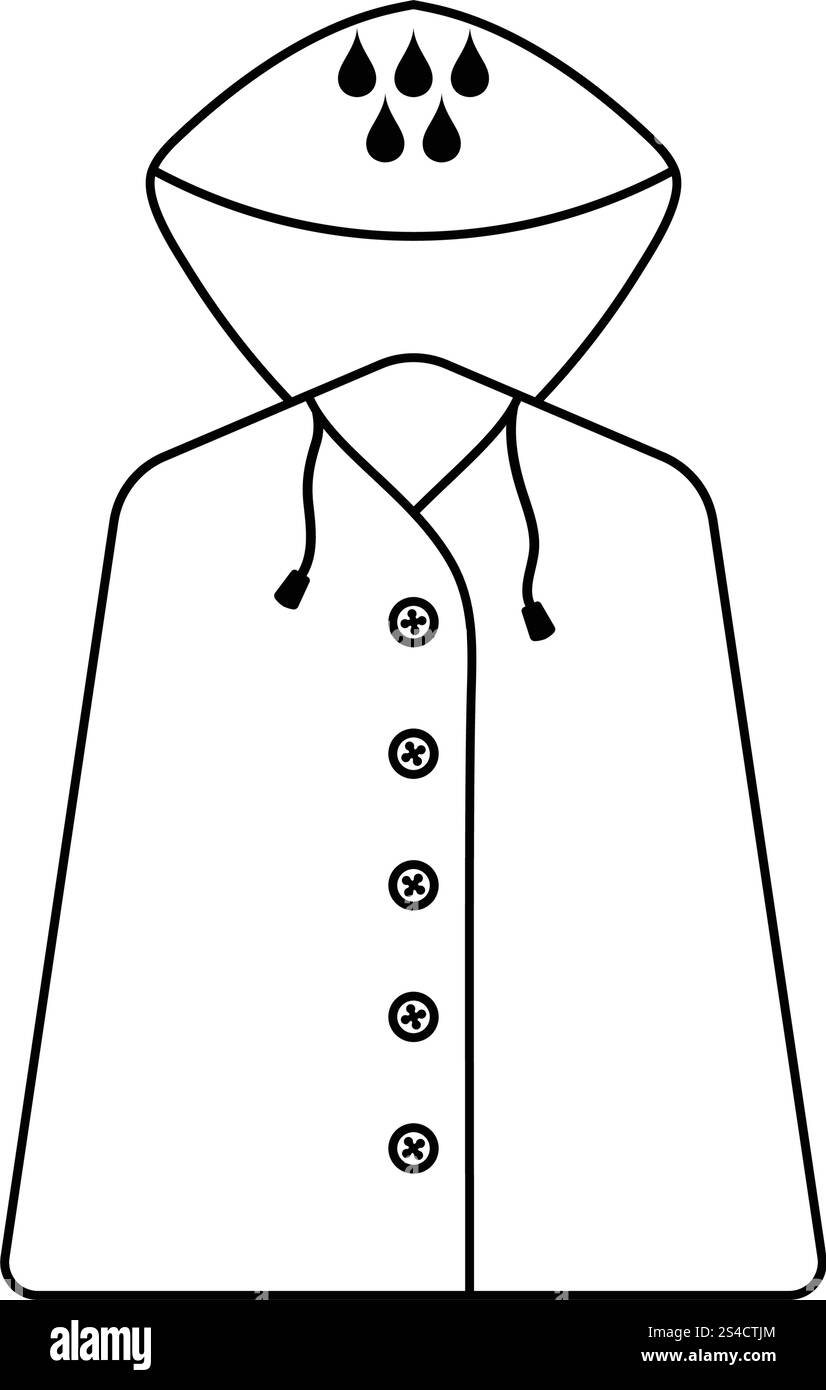 Symbol der Regenmantel. Thin Line Design. Vector Illustration. Stock Vektor