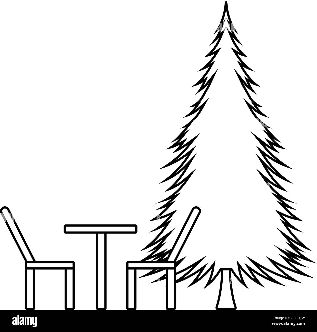 Symbol der park Sitz und Kiefer. Thin Line Design. Vector Illustration. Stock Vektor