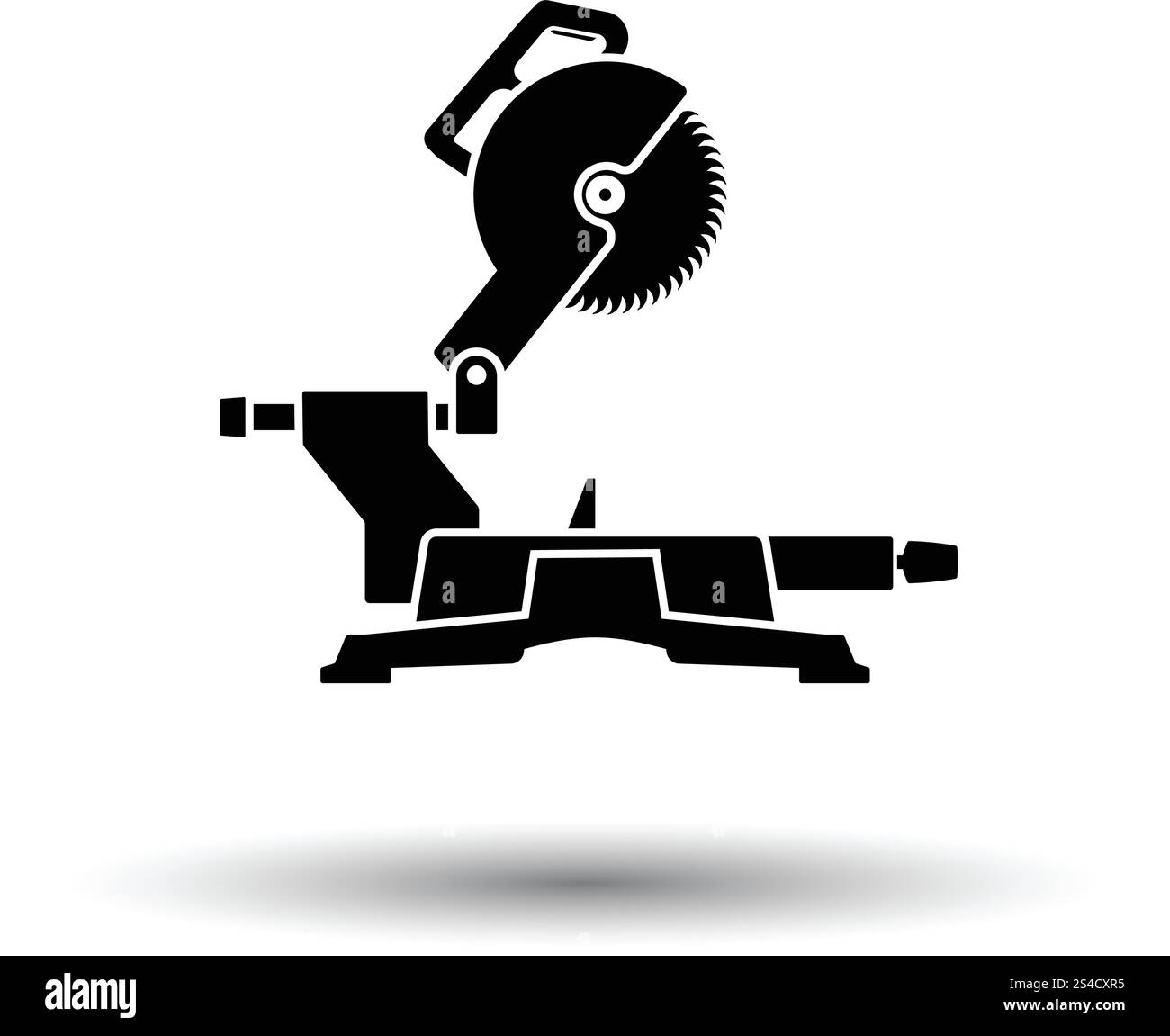 Kreisförmige Ende sah-Symbol. Weißen Hintergrund mit Schatten Design. Vektor-Illustration. Stock Vektor