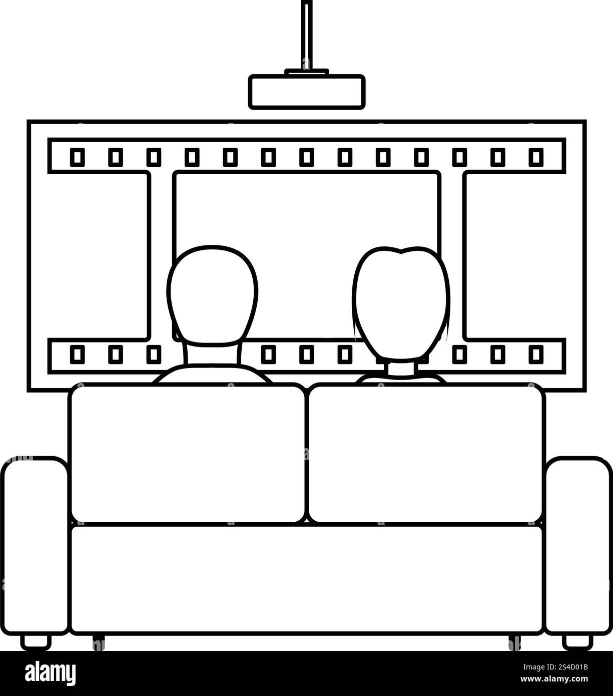 Cinema sofa Symbol. Thin Line Design. Vector Illustration. Stock Vektor