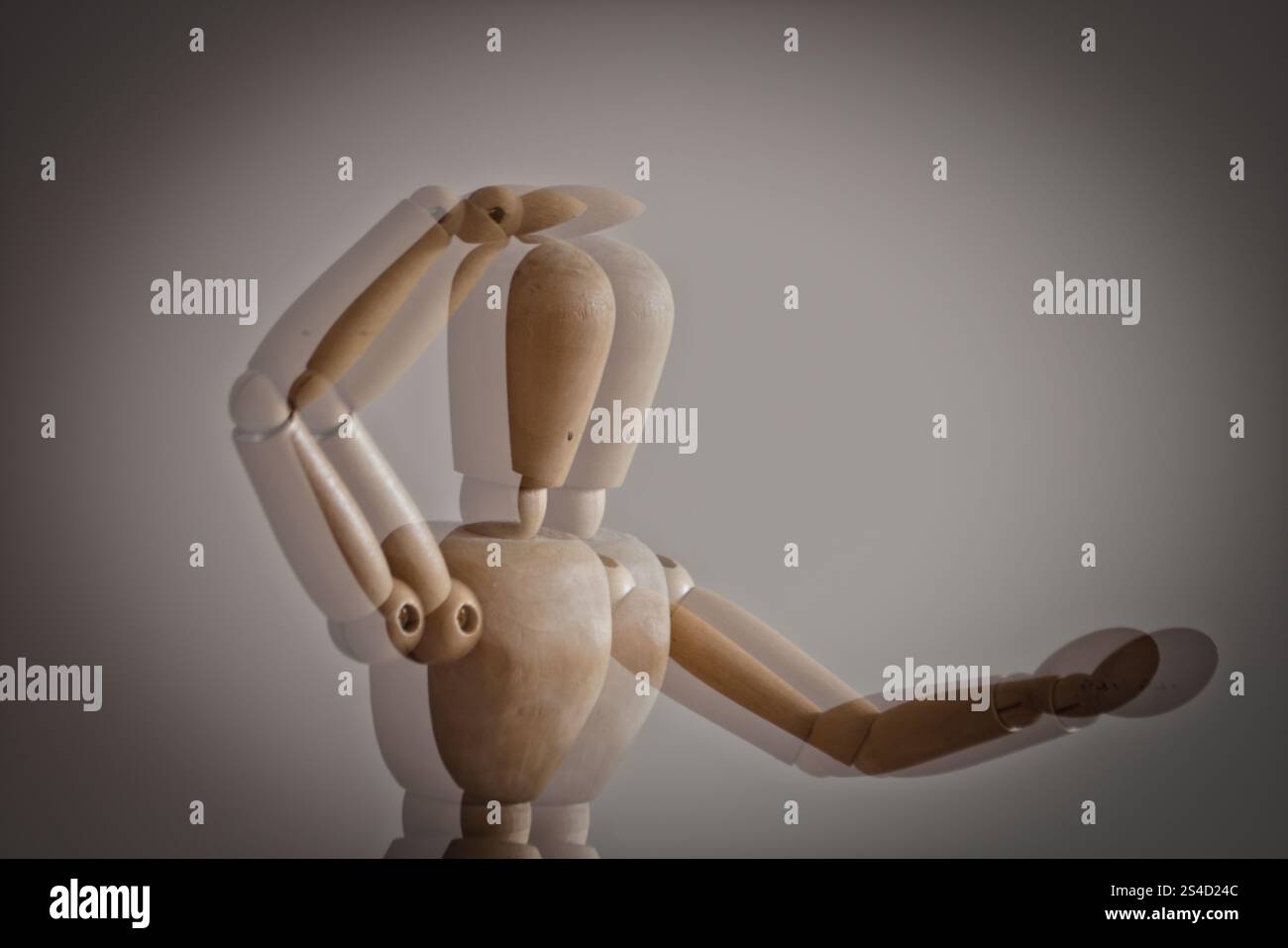 Beispiel für das Sehen mit Astigmatismus, einem Brechungsfehler, der verzerrtes oder verschwommenes Sehen oder Doppelfokussierung in beliebiger Entfernung verursacht. Stockfoto