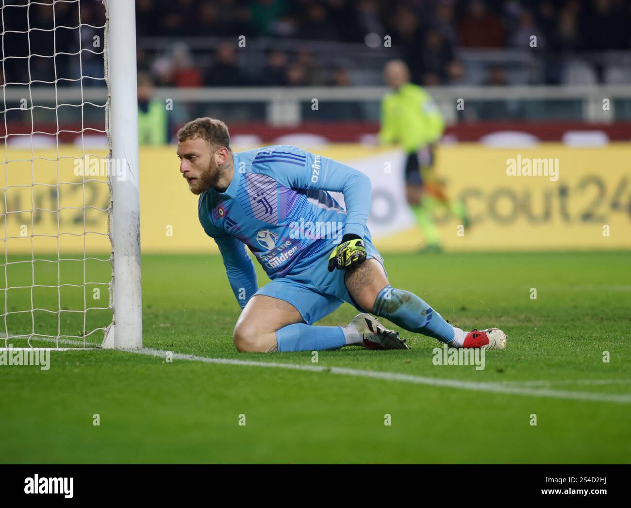 Turin, Italien. Januar 2025. Michele Di Gregorio von Juventus FC während der italienischen Saison A 2024/25, Fußballspiel zwischen Turin FC und Juventus FC am 11. Januar 2025 im Stadio Olimpico „Grande Torino“, Turin, Italien. Quelle: Nderim Kaceli/Alamy Live News Stockfoto