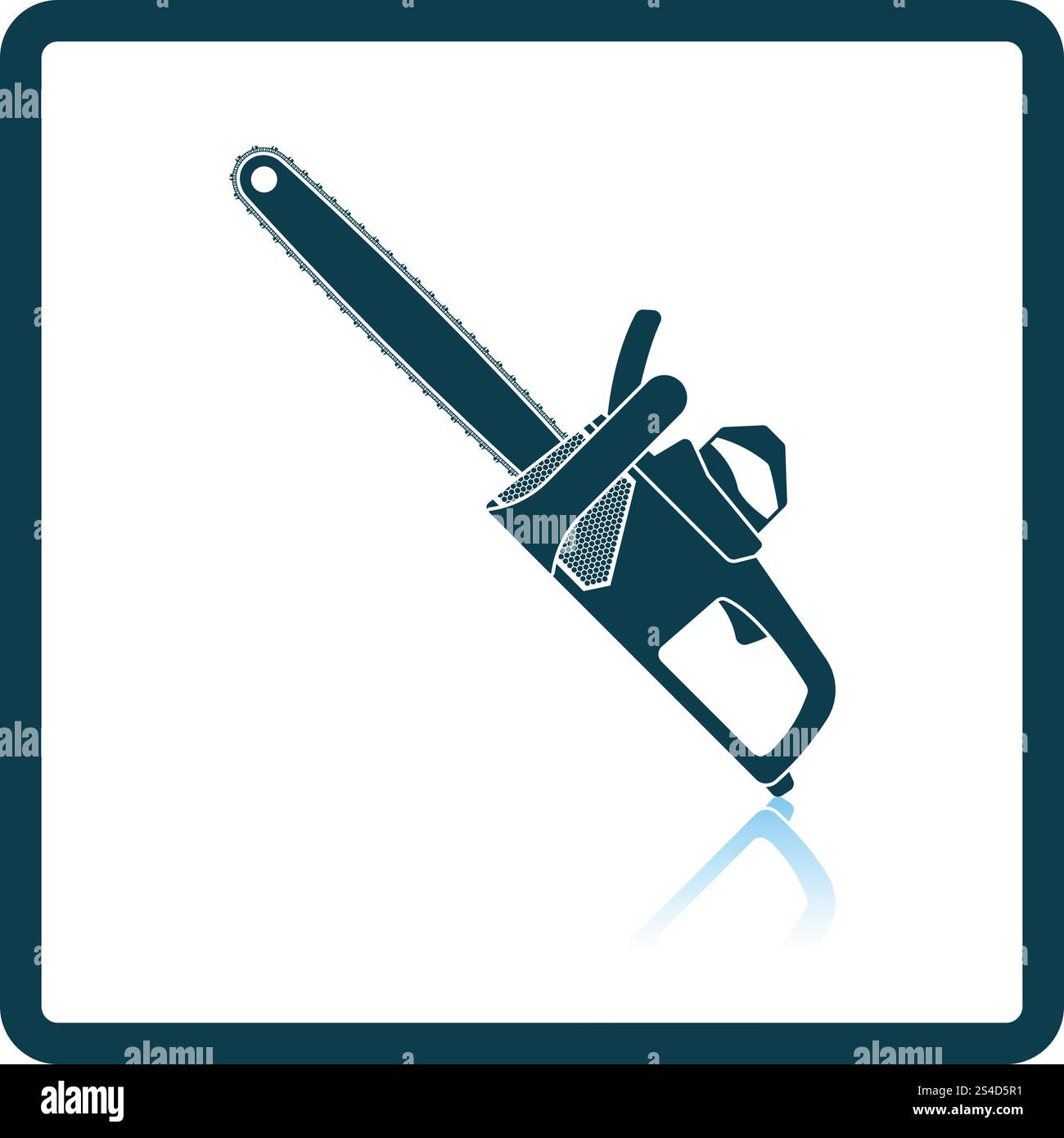 Kette sah Symbol. Schatten Reflexion Design. Vector Illustration. Stock Vektor