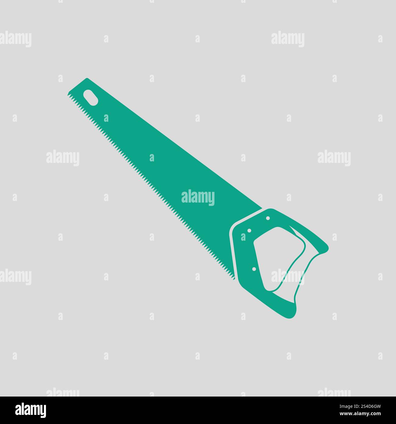 Handsäge Symbol. Grauer Hintergrund mit grün. Vektor-Illustration. Stock Vektor