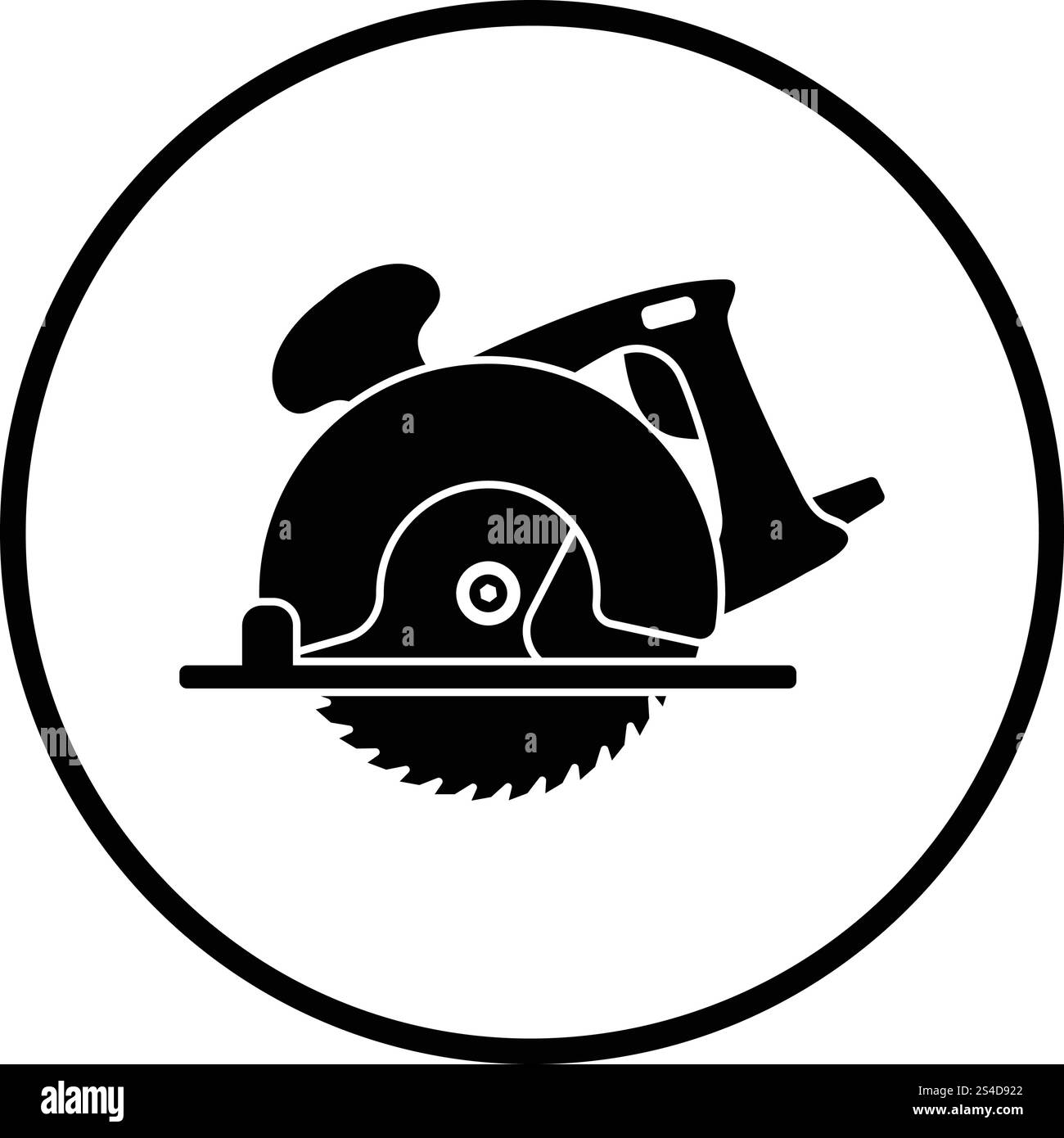 Kreissäge-Symbol. Dünnen Kreis Design. Vektor-Illustration. Stock Vektor