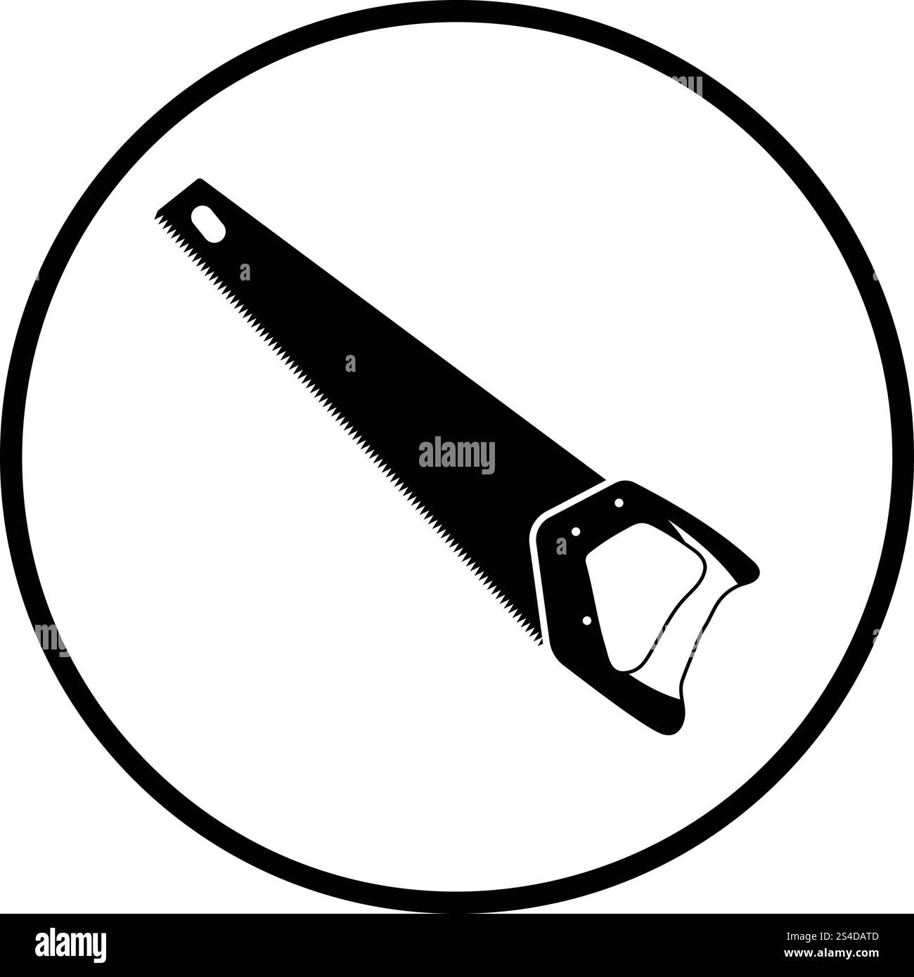 Hand sah. Dünne Kreis Design. Vector Illustration. Stock Vektor