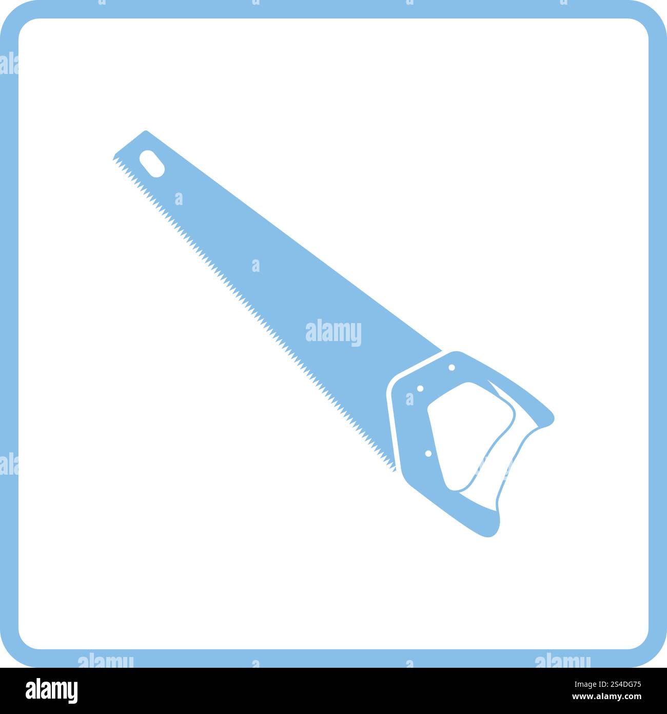 Handsäge Symbol. Blauer Rahmen-Design. Vektor-Illustration. Stock Vektor
