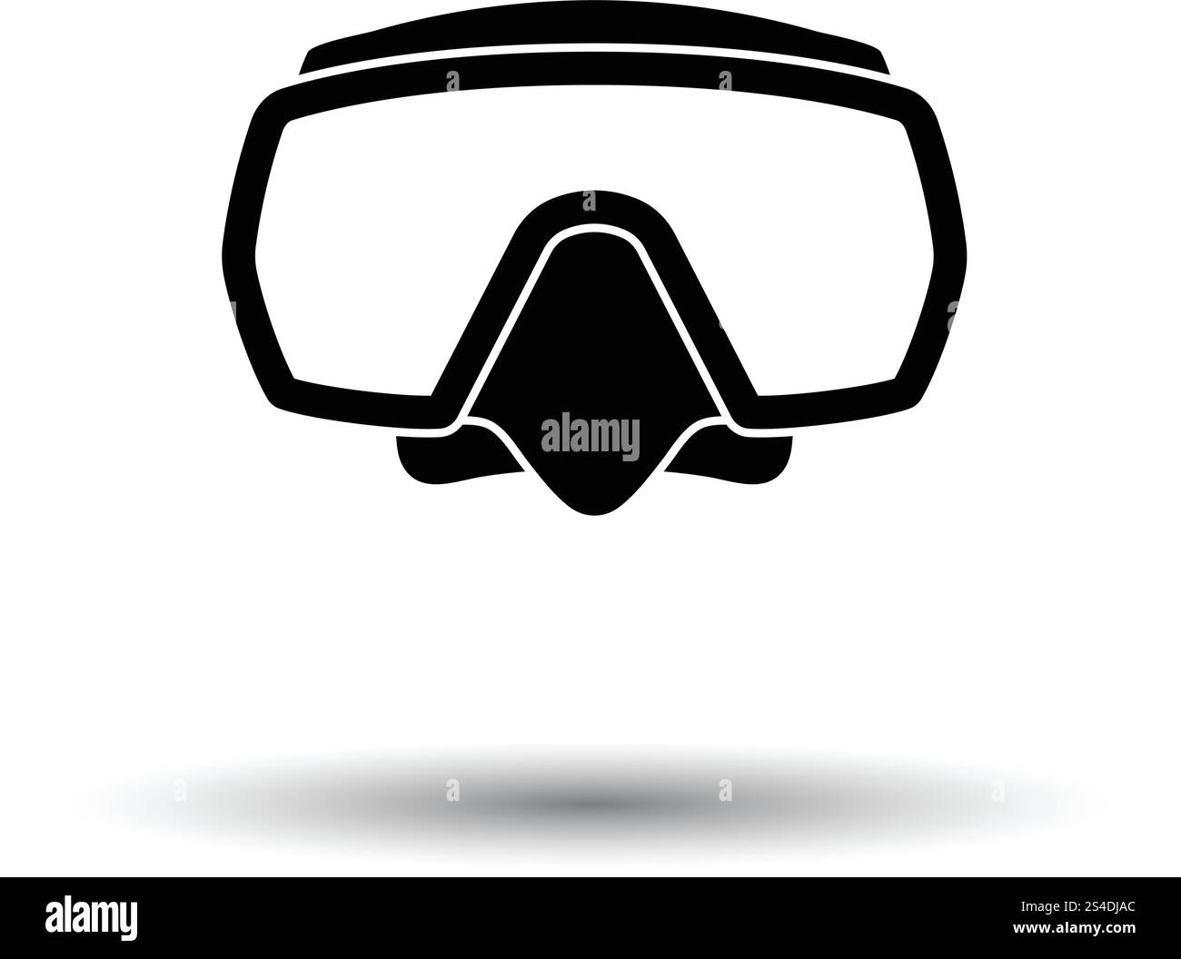 Ikone der Tauchermaske. Weißen Hintergrund mit Schatten Design. Vektor-Illustration. Stock Vektor