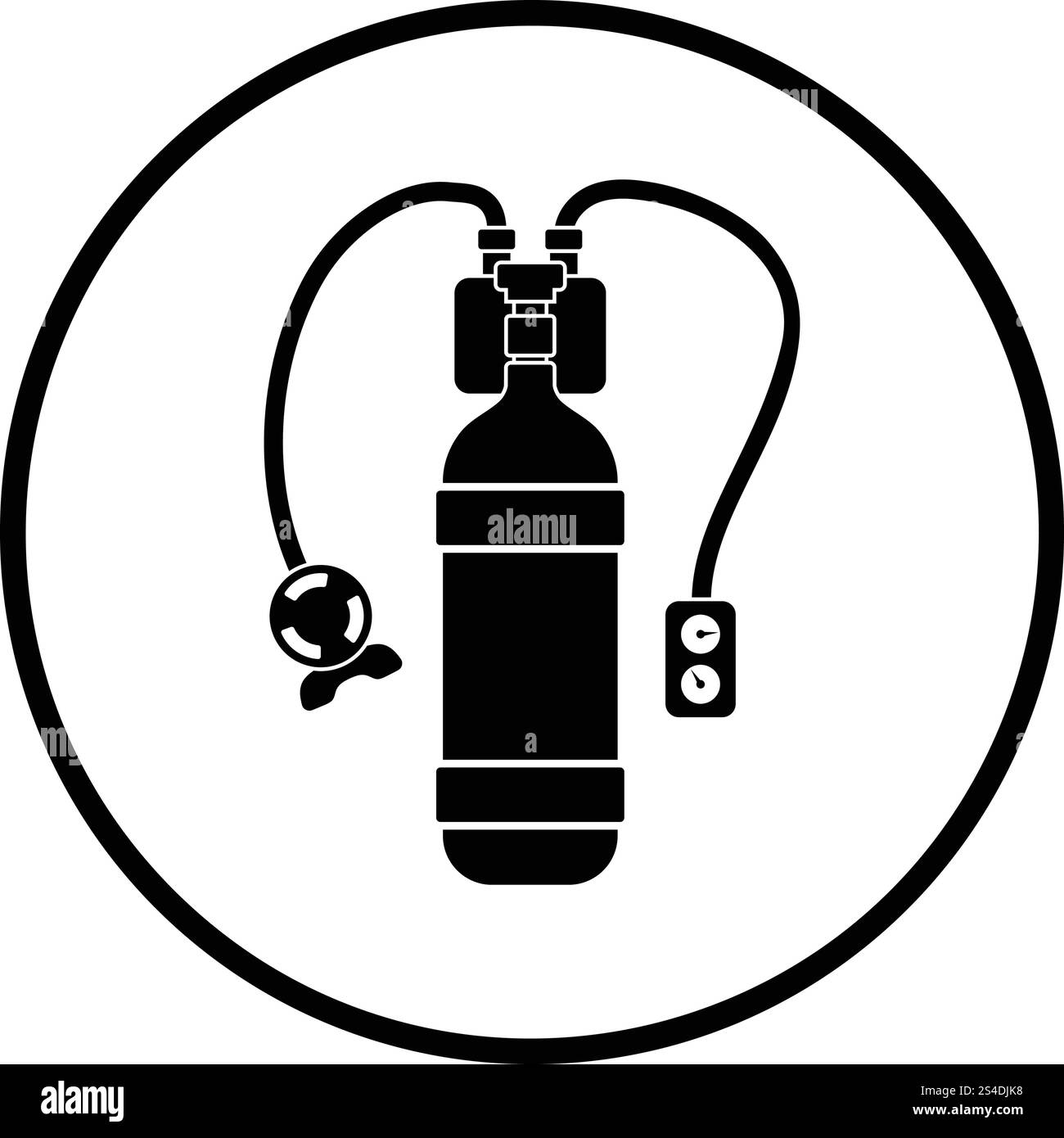 Symbol von Scuba. Dünnen Kreis Design. Vektor-Illustration. Stock Vektor