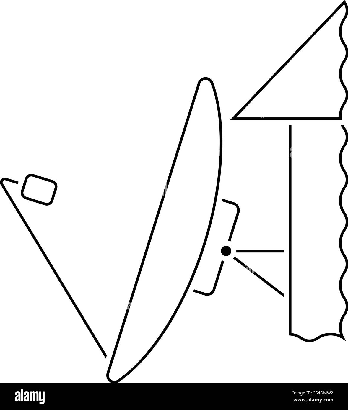 Sat-Antenne Symbol. Thin Line Design. Vector Illustration. Stock Vektor