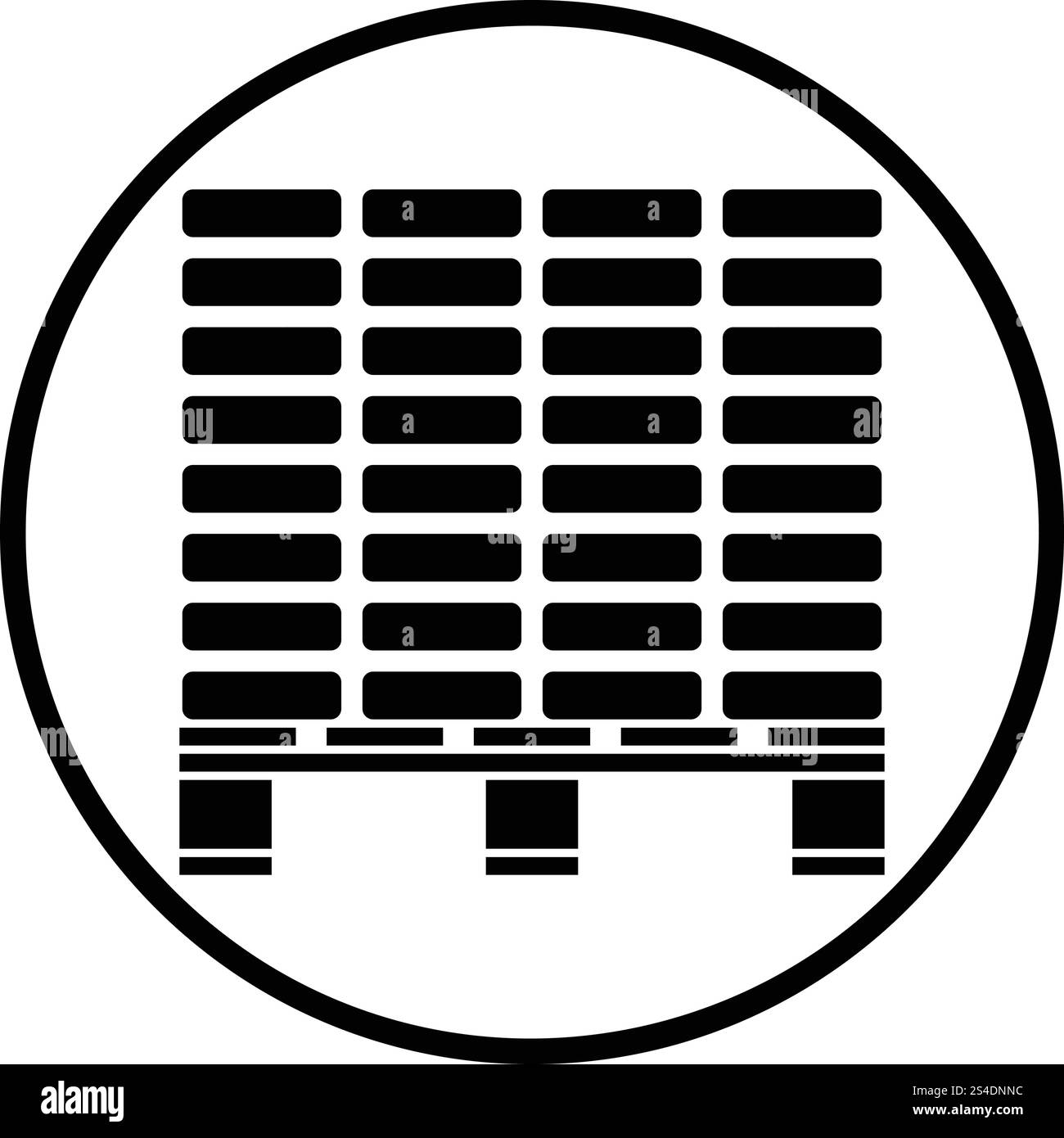 Ikone des Bau-Palette. Dünnen Kreis Design. Vektor-Illustration. Stock Vektor