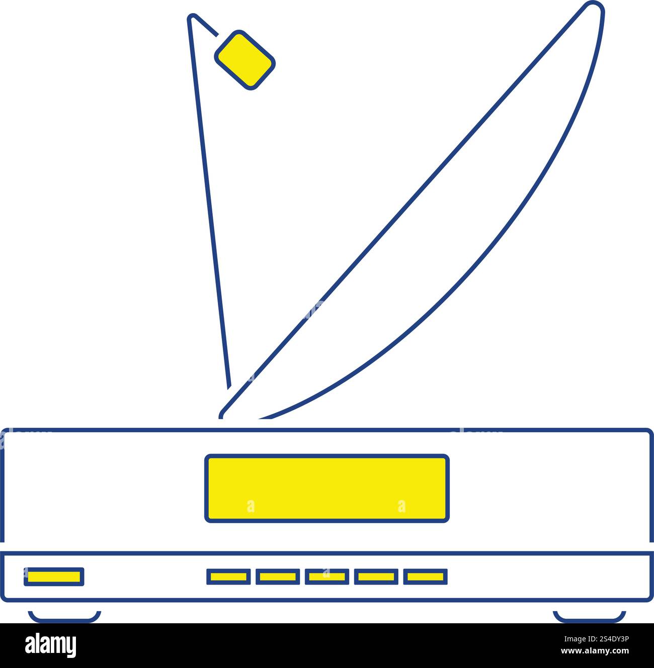 Sat-receiver mit Antenne-Symbol. Thin Line Design. Vector Illustration. Stock Vektor