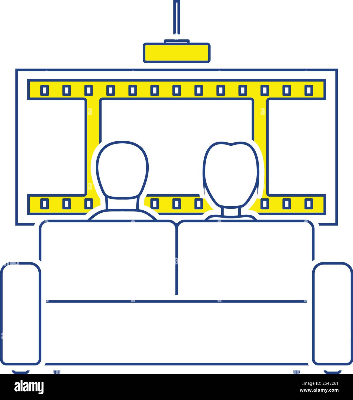 Cinema sofa Symbol. Thin Line Design. Vector Illustration. Stock Vektor
