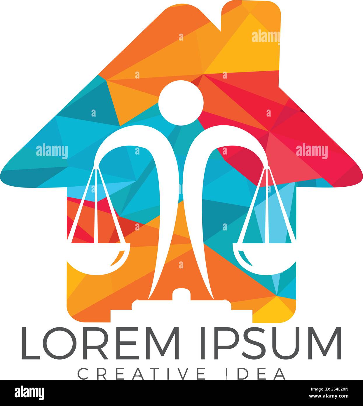 Emblem des juristischen Zentrums. Law-Logo. Stock Vektor