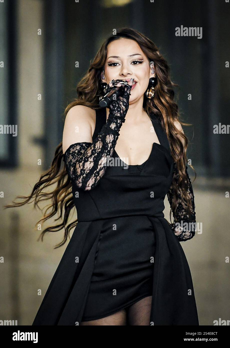 Ayliva (buergerl. Elif Akar) auf der Bühne während der ABB FIA Formel E WM Qualifying Berlin Tempelhof Airport Stockfoto