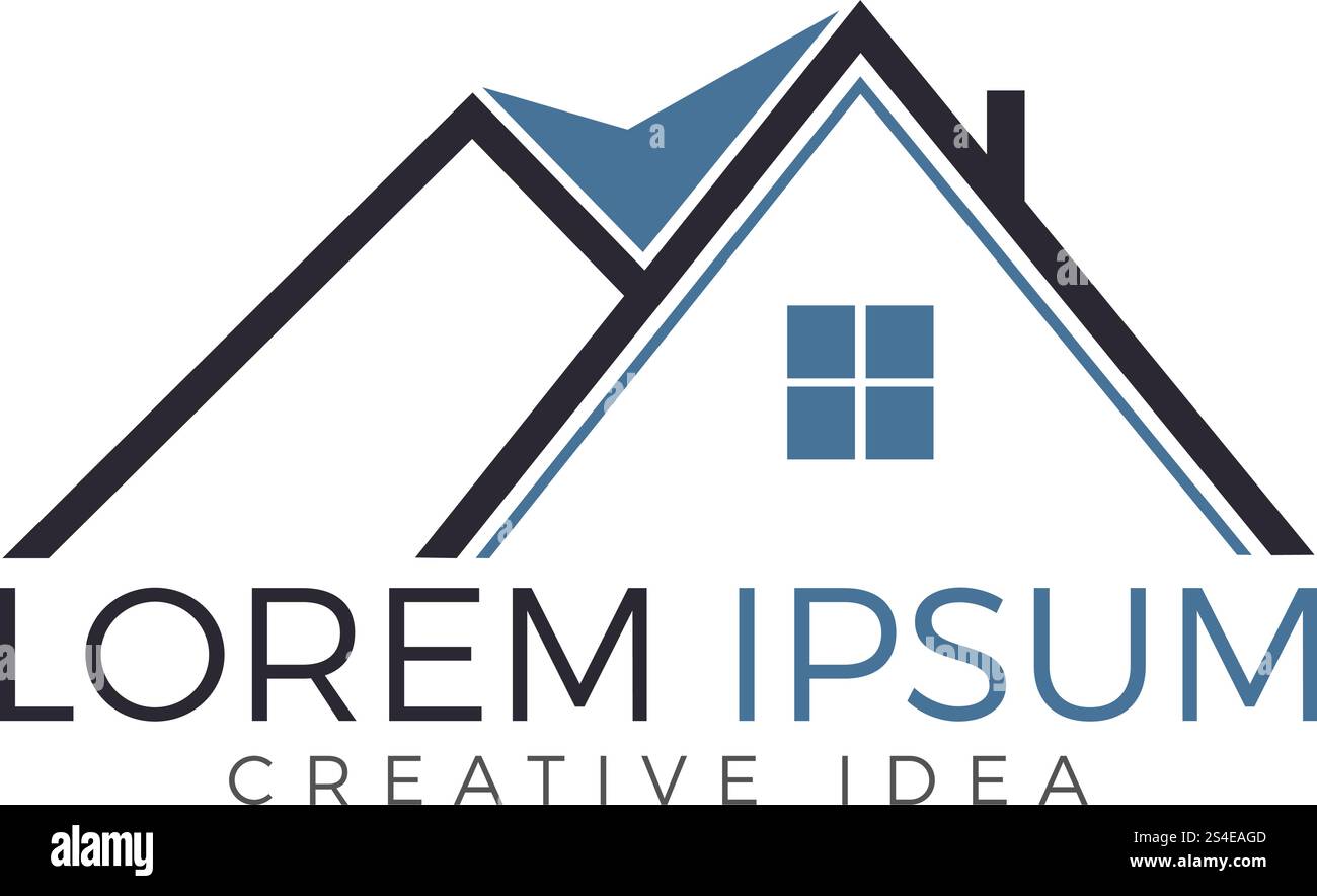 Real Estate Logo Design. Kreatives Haussymbol. Stock Vektor