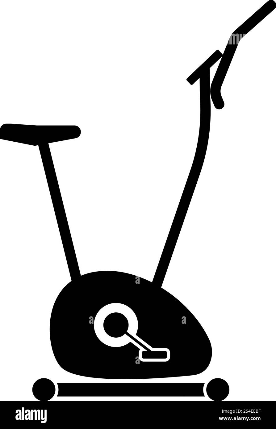 Übung Fahrrad Heimtrainer Exercycle Symbol Farbe schwarz Vector Illustration Flat Style simple Image Stock Vektor