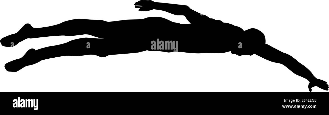 Sportler schwimmen Mann schwebt Kriechen silhouette Symbol Farbe schwarz Vector Illustration Flat Style simple Image Stock Vektor