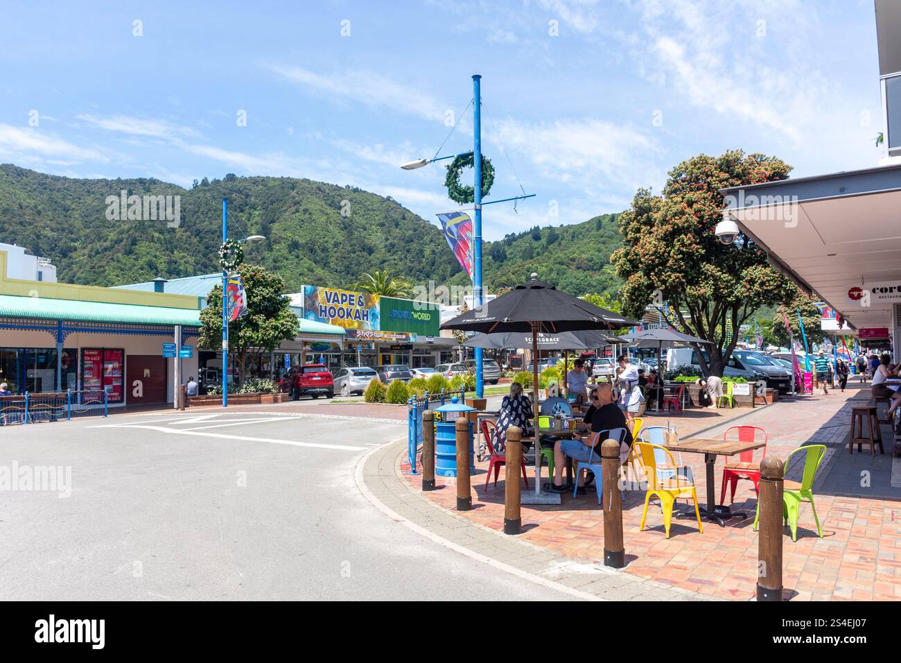 High Street, Picton (Waitohi), Marlborough Region, Südinsel, Neuseeland Stockfoto