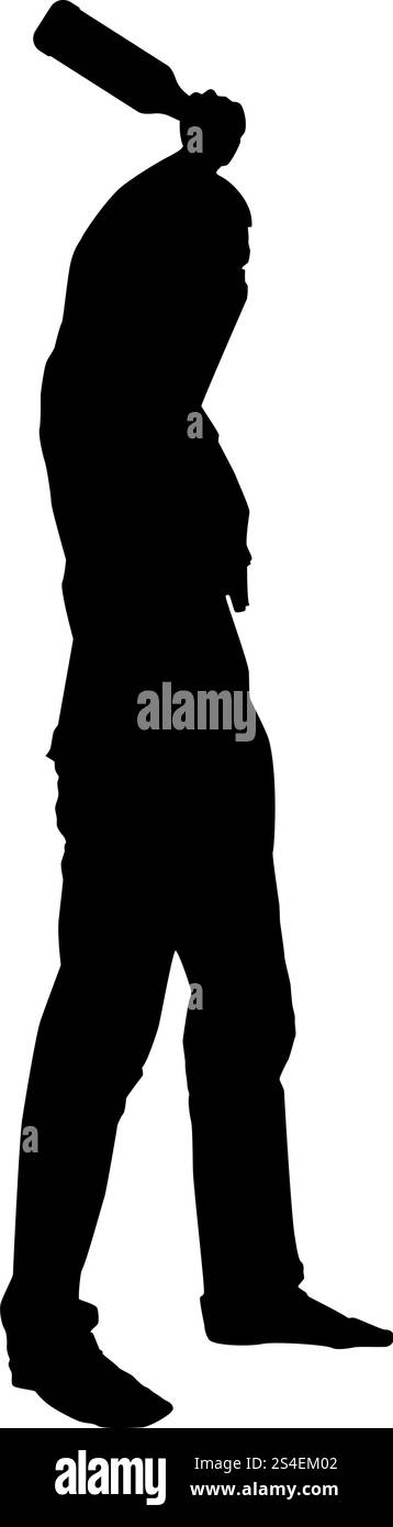 Mann mit Bandana auf seinem Gesicht, das versteckt seine Identität und Flasche in der Hand Konzept der Rebellion Konzept Protest und Gefahr Icon schwarze Farbe Vektor Illustration flache Stil einfaches Bild Stock Vektor