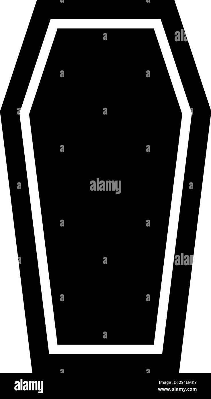 Sarg Versicherungskonzept Beerdigung Thema Deckel Sarg Symbol Farbe schwarz Vector Illustration Flat Style simple Image Stock Vektor