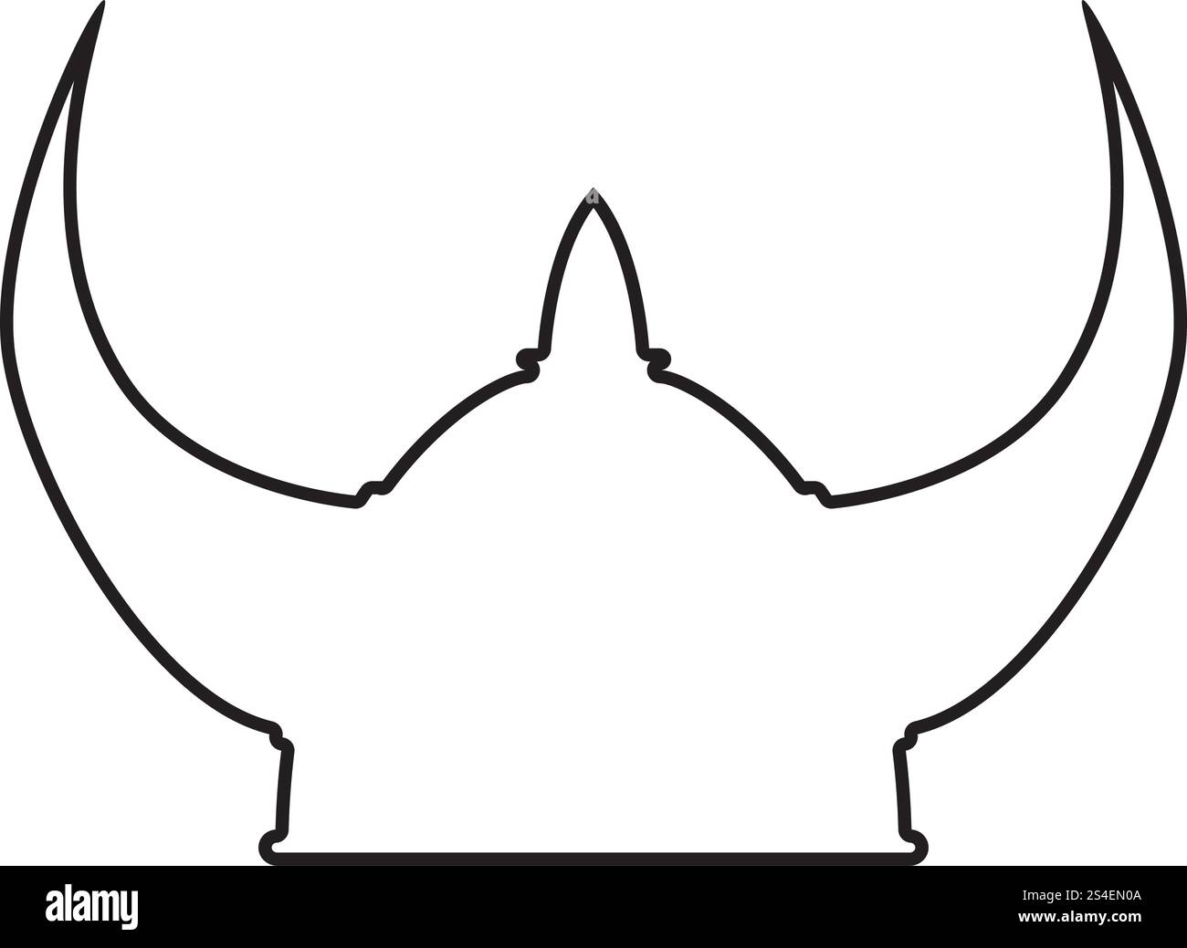 Wikinger Helm Symbol Farbe schwarz Vector Illustration Flat Style simple Image outline Stock Vektor