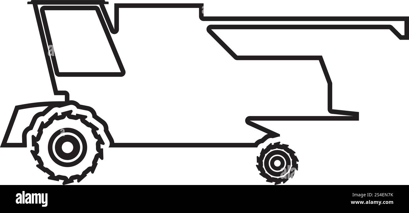 Bauernhof Harvester für Arbeiten auf dem Feld kombinieren Symbol Farbe schwarz Vector Illustration Flat Style simple Image outline Stock Vektor