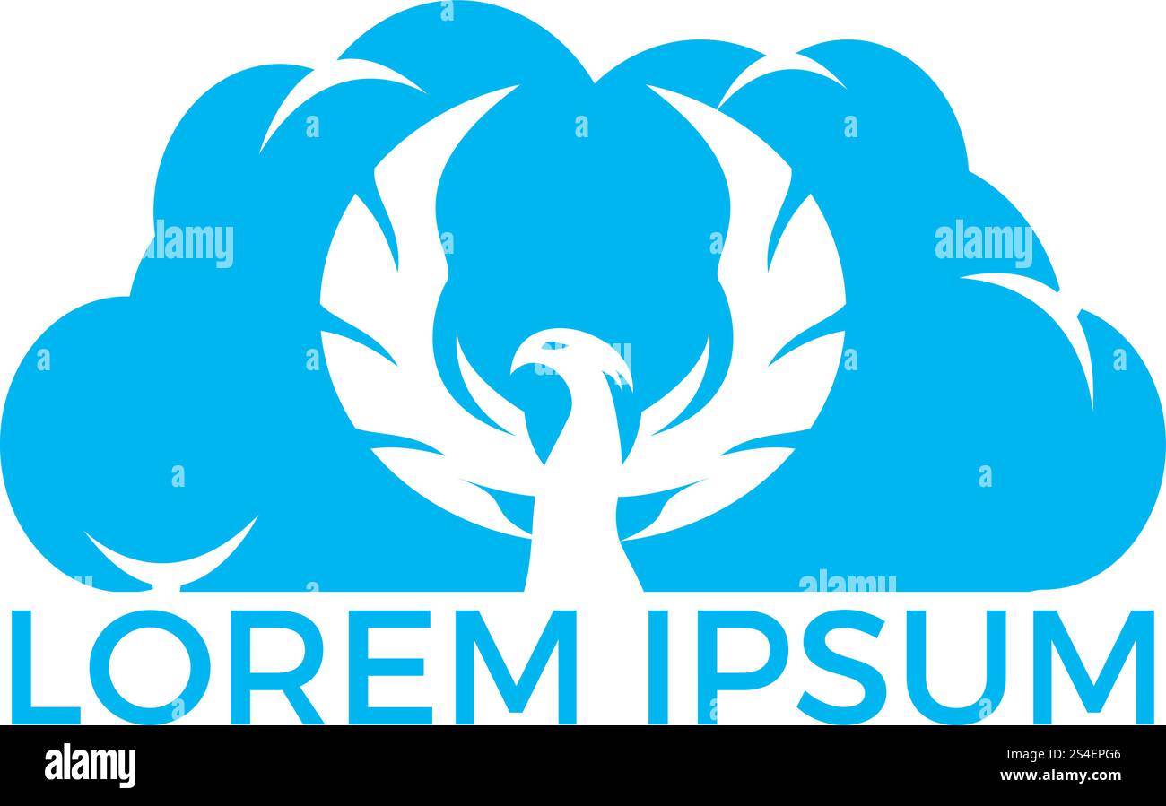 Phoenix Cloud-Logo. Designvorlage für Cloud Freedom-Logo. Stock Vektor