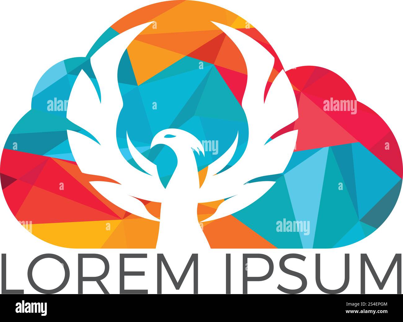 Phoenix Cloud-Logo. Designvorlage für Cloud Freedom-Logo. Stock Vektor