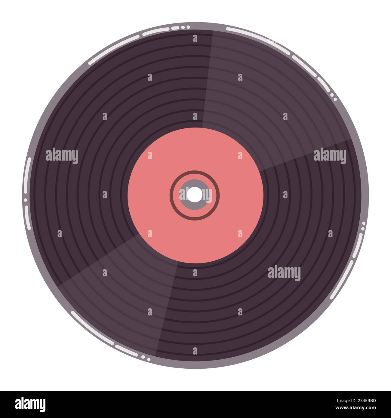 Retro-Phonographenaufzeichnung isoliert auf weißem Hintergrund. Musik-Retro-Schallplatte. Stock Vektor