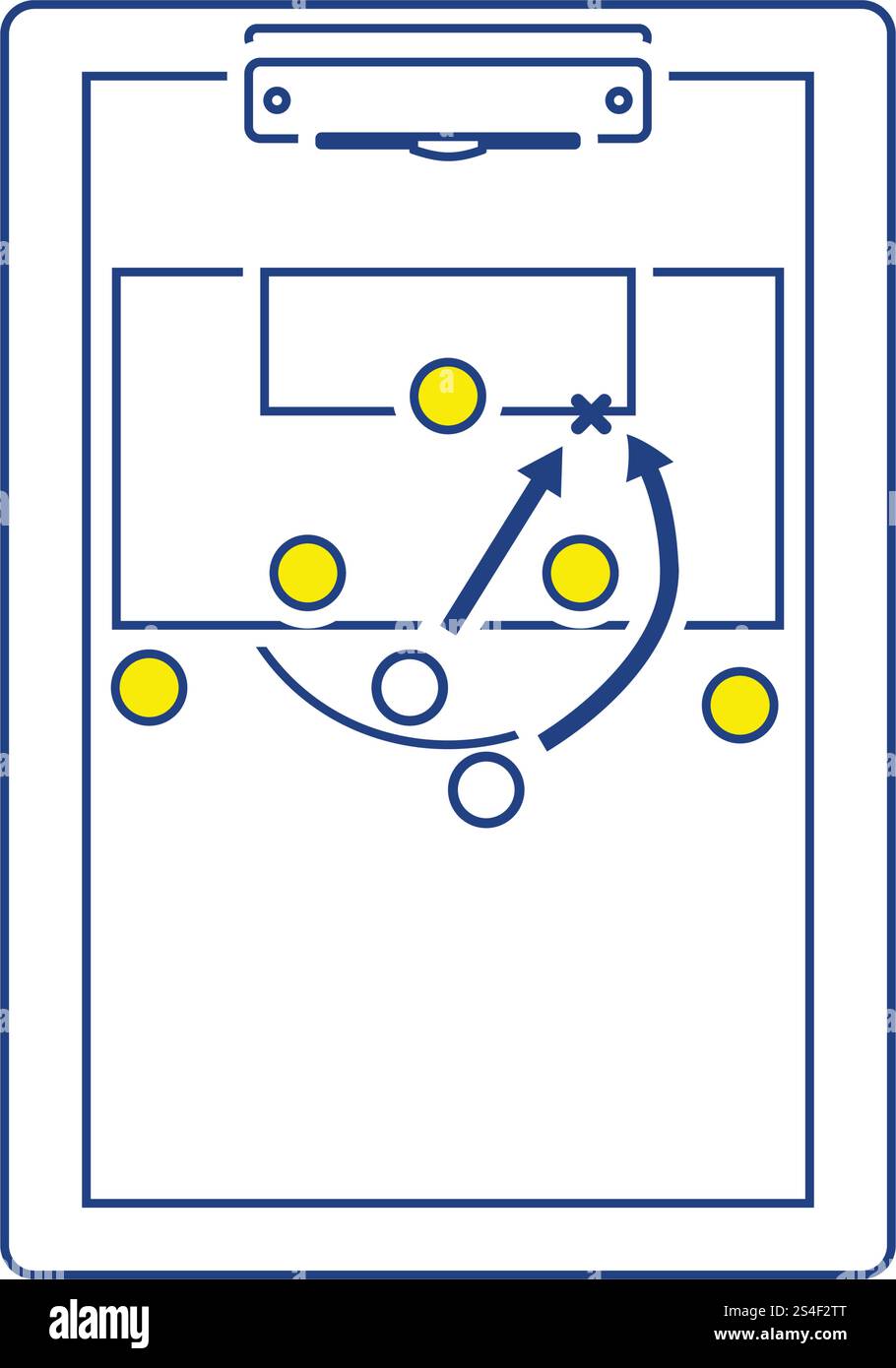 Symbol der Fußball-Trainer Tablet mit Spiel planen. Thin Line Design. Vector Illustration. Stock Vektor