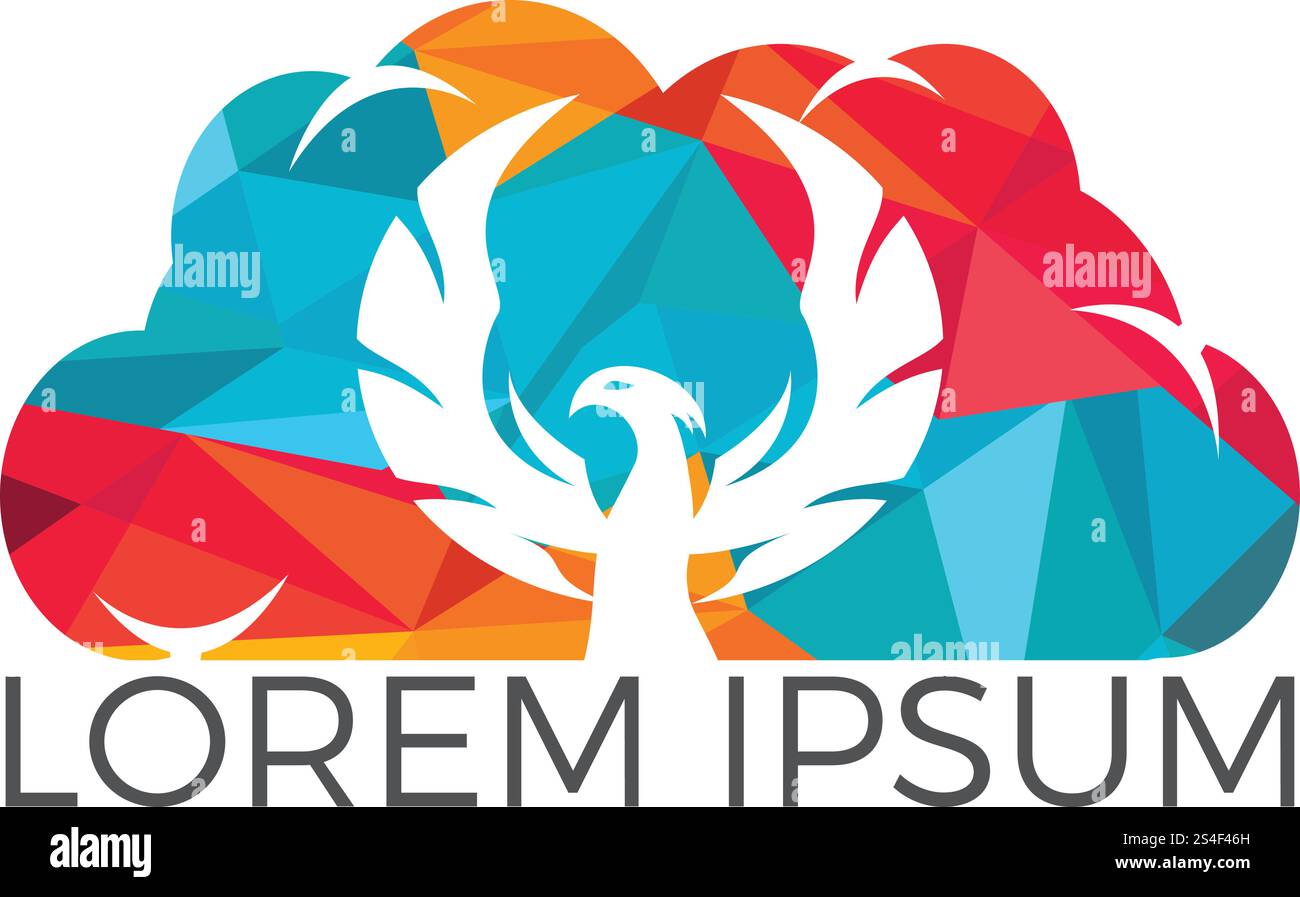 Phoenix Cloud-Logo. Designvorlage für Cloud Freedom-Logo. Stock Vektor