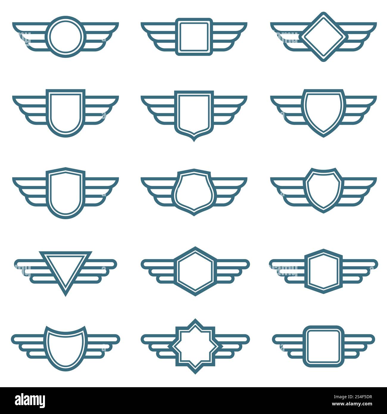 Eagle Wings Army Vektorabzeichen. Etiketten für Flugzeugflügel. Geflügelte Pilotenembleme. Etikett und Abzeichen Militär Illustration. Eagle Wings Army Vektorabzeichen. Etiketten für Flugzeugflügel. Geflügelte Pilotenembleme Stock Vektor