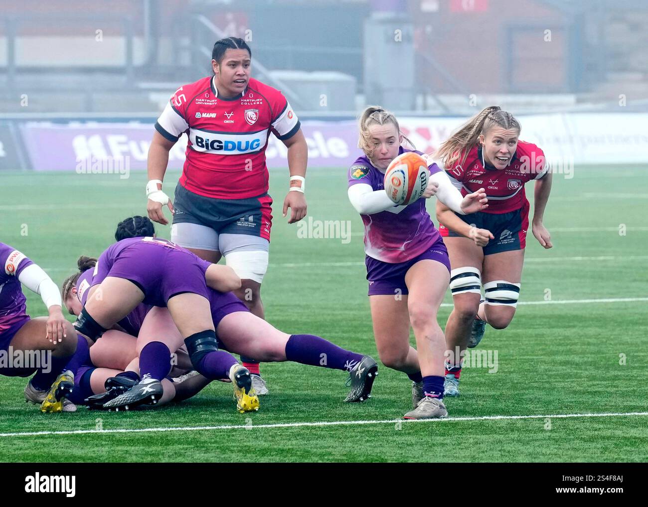 Gloucester, UK, 11. Januar 2025 Megan Davey of Loughborough Lightning während des Premiership Womens Rugby Gloucester Hartpury V Loughborough Lightning im Kingsholm Stadium Gloucester United Kingdom am 11. Januar 2025 Graham Glendinning / Alamy Live News Stockfoto